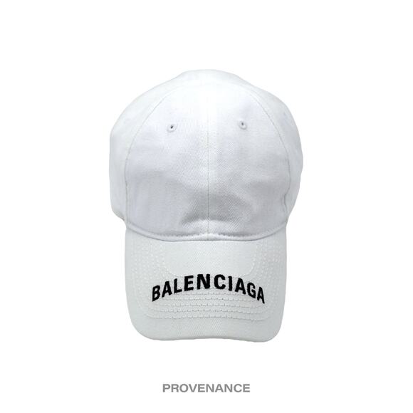 🔴 Balenciaga Embroidered Logo Cap Hat - White - Picture 1 of 10